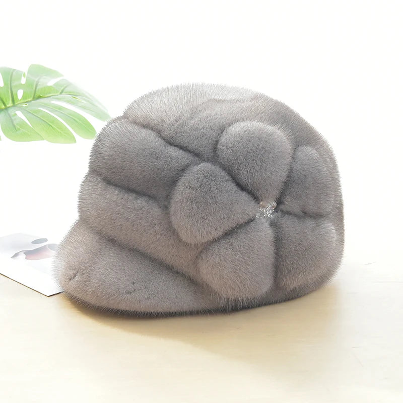 Custom Winter Real Mink Fur Hat Men Warm 100% Natural Full Mink Fur Hats for Women
