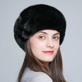Wholesale Mink Fur Winter Hats Women Real Mink Fur Berets Warm Genuine Fur Caps With Flower New Female Hat