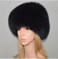 MWFur Luxury Winter Thicken Fur Hats Knitted Girls Warm Beanies Elastic Furry Fox Fur Hat for Women