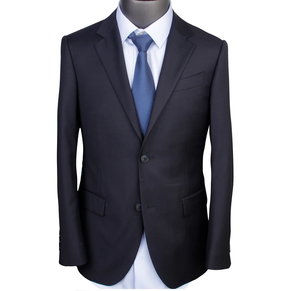 Luxury 100% Wool Super 120 Tailor-Made Suits For Men Suit Midnight Blue Selected Sarawan Wedding Suits For Men Dress Tuxedo Man