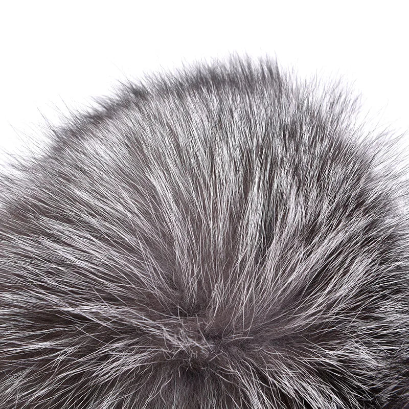 Wholesale Winter Real Leather Bomber Hats for Men Thick Russia Ushanka Trapper Caps Warm Genuine Fox Fur Hunting Caps Ski Hat