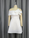 AOMEI Short Princess Strapless Summer Dress Flower Girls Club White a Line Mini Bridesmaid Dresses Sweet