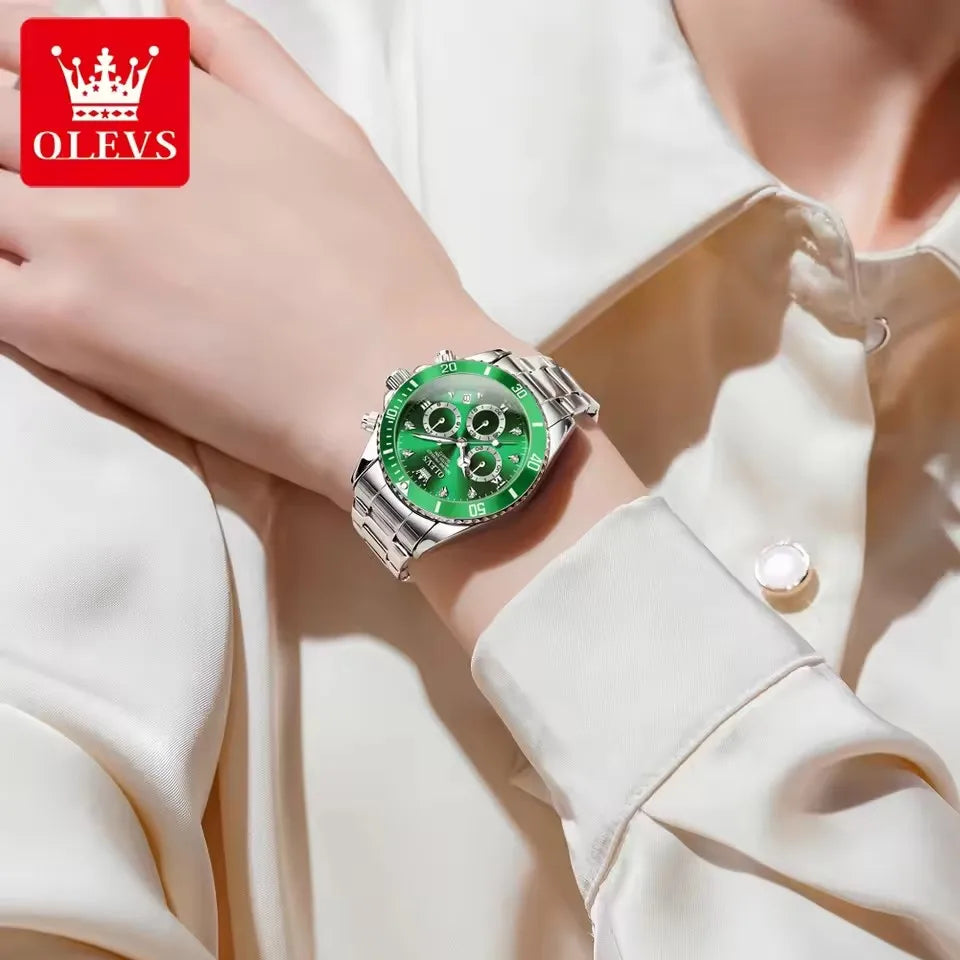 OLEVS 5632 Elegant Luxury Multi-function Lady Wrist Luminous Watch Woman Trend Stainless Steel Original Quartz Watches for Women