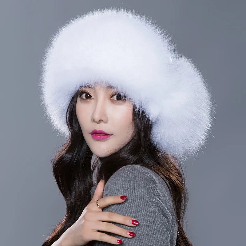 Fashion Waterproof Hunting Ushanka Russian Unisex Men Plain Fur Warm  Bomber Leather Earflap Trapper Winter Hat