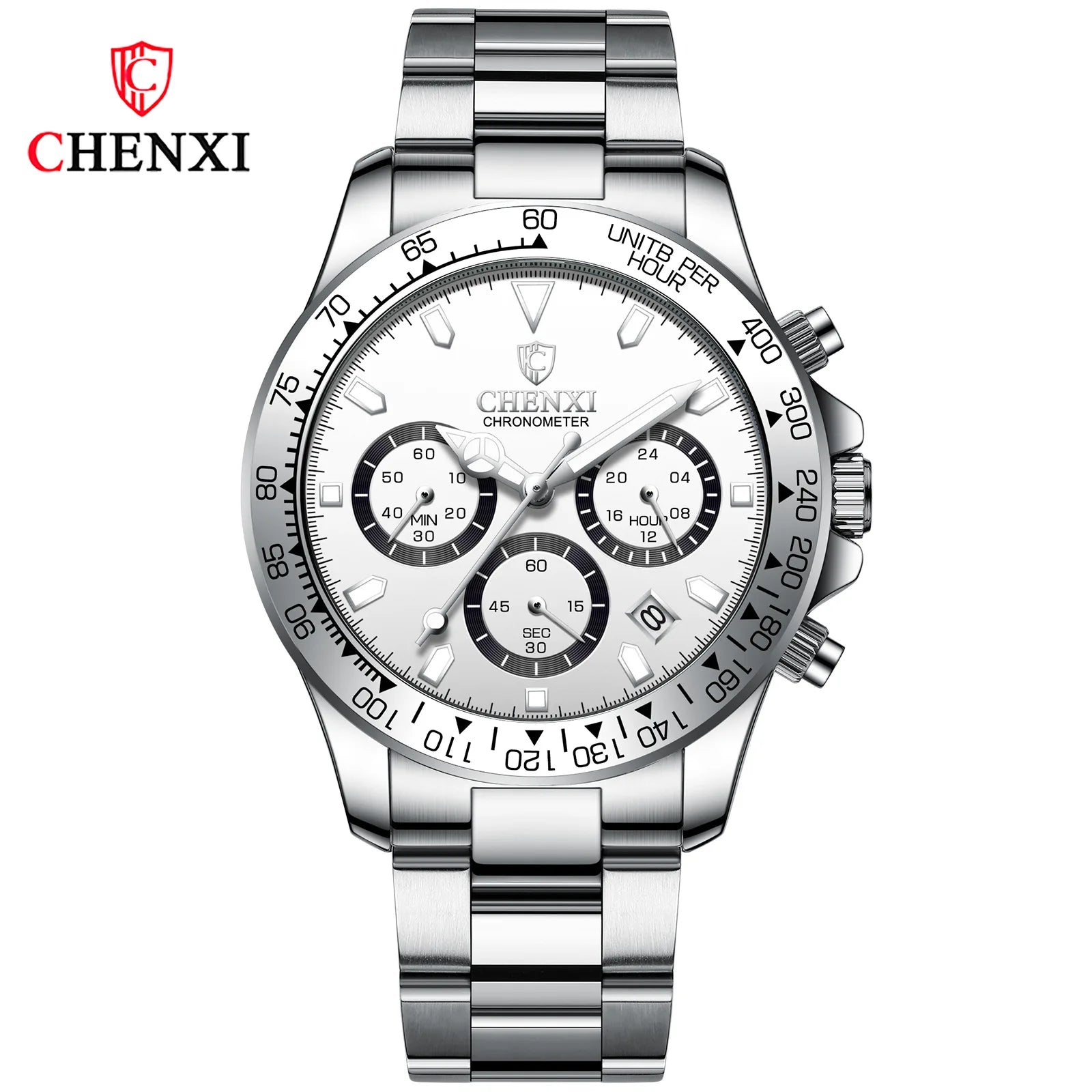 CHENXI Multifunctional Three-eye Six-pin Men's Alloy Sports Watch Cross-bordaterproof Luminous Decorative Quartz Watch