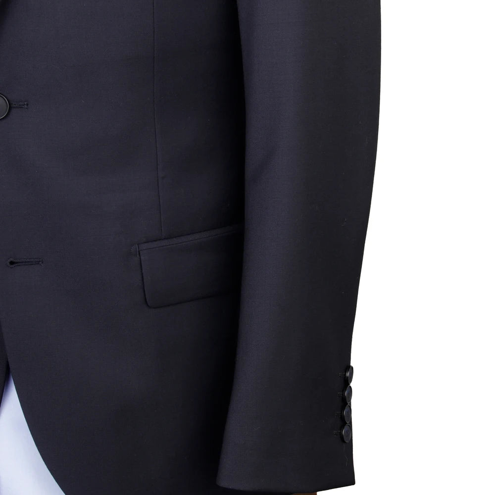 Luxury 100% Wool Super 120 Tailor-Made Suits For Men Suit Midnight Blue Selected Sarawan Wedding Suits For Men Dress Tuxedo Man
