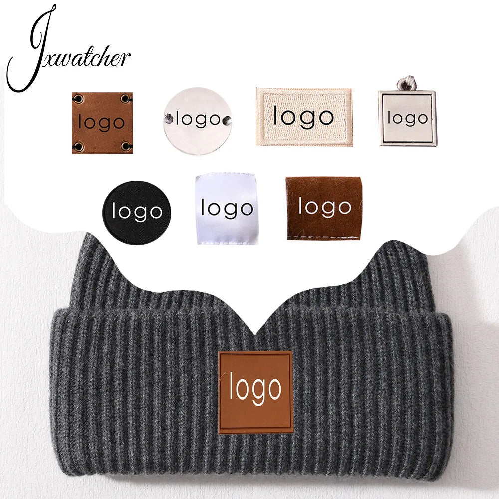 Jxwatcher Skull Ski Knit Hat Luxury Blank Women Custom Logo Thick Warm Double Cuffed Ribbed Unisex Cashmere Tuque Winter Beanie