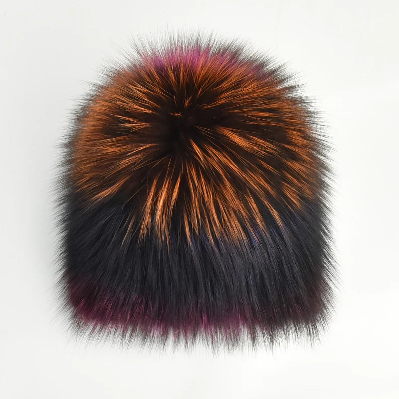Wholesale Winter Whole Fox Fur Hat for Women Knitted Genuine Fur Beanie With Lining Warm Silver Fox Fur Caps Bomber Cap Ski Hats