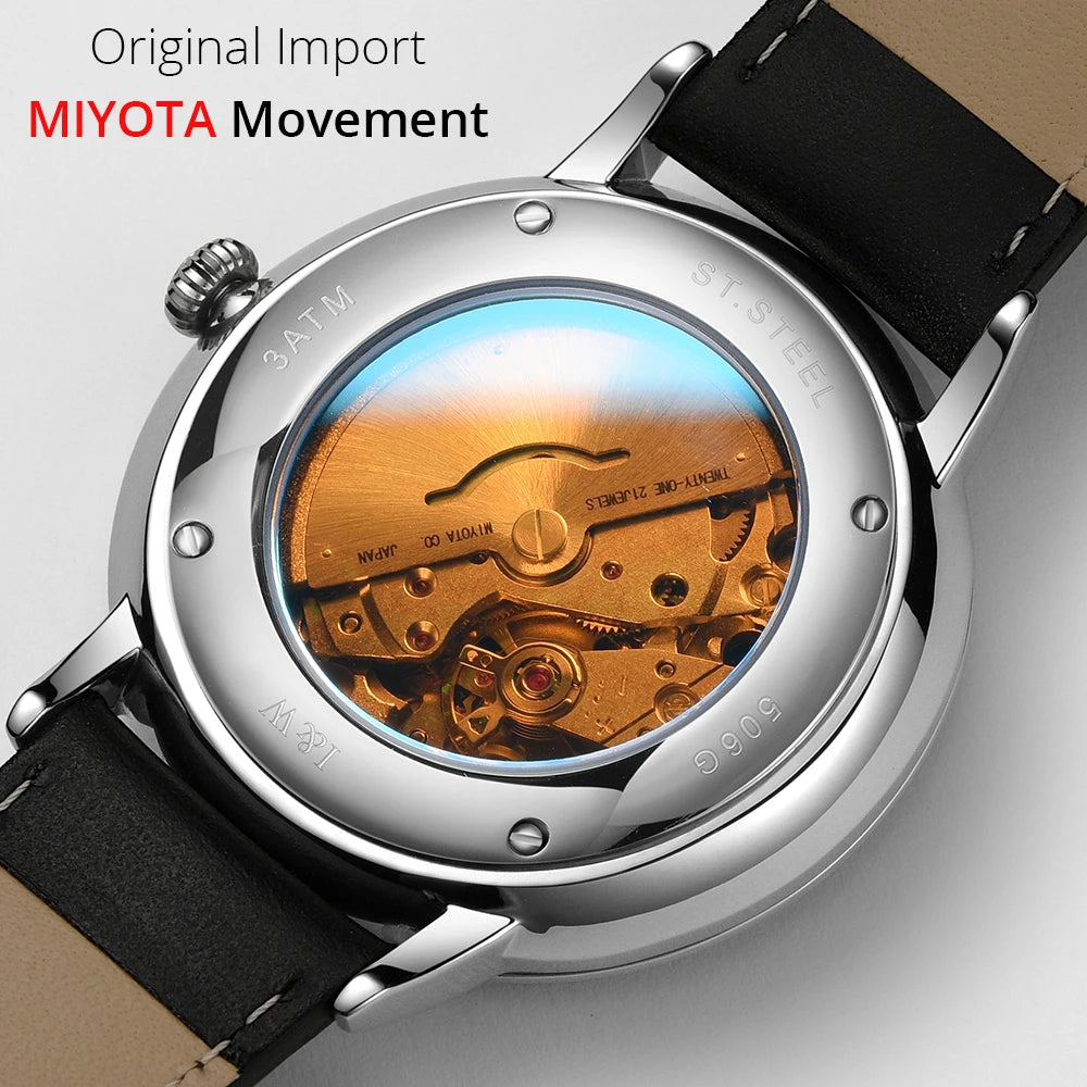 Fashion Men's Watches MIYOTA 8215 Watch Luxury brand CARNIVAL Automatic Mechanical Wristwatch Sapphire Double Calendar Men Watch