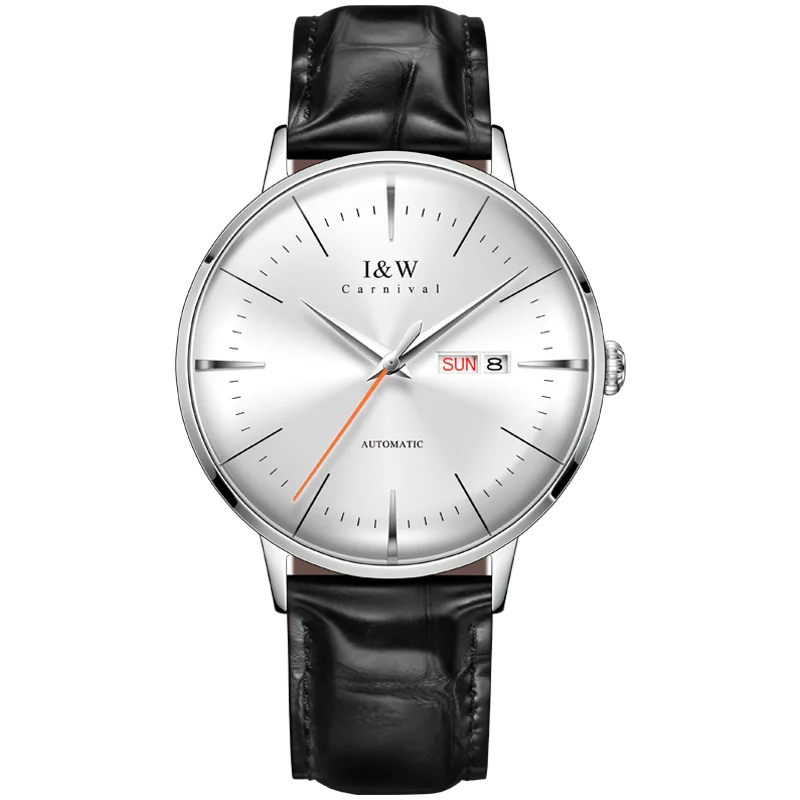 Fashion Men's Watches MIYOTA 8215 Watch Luxury brand CARNIVAL Automatic Mechanical Wristwatch Sapphire Double Calendar Men Watch