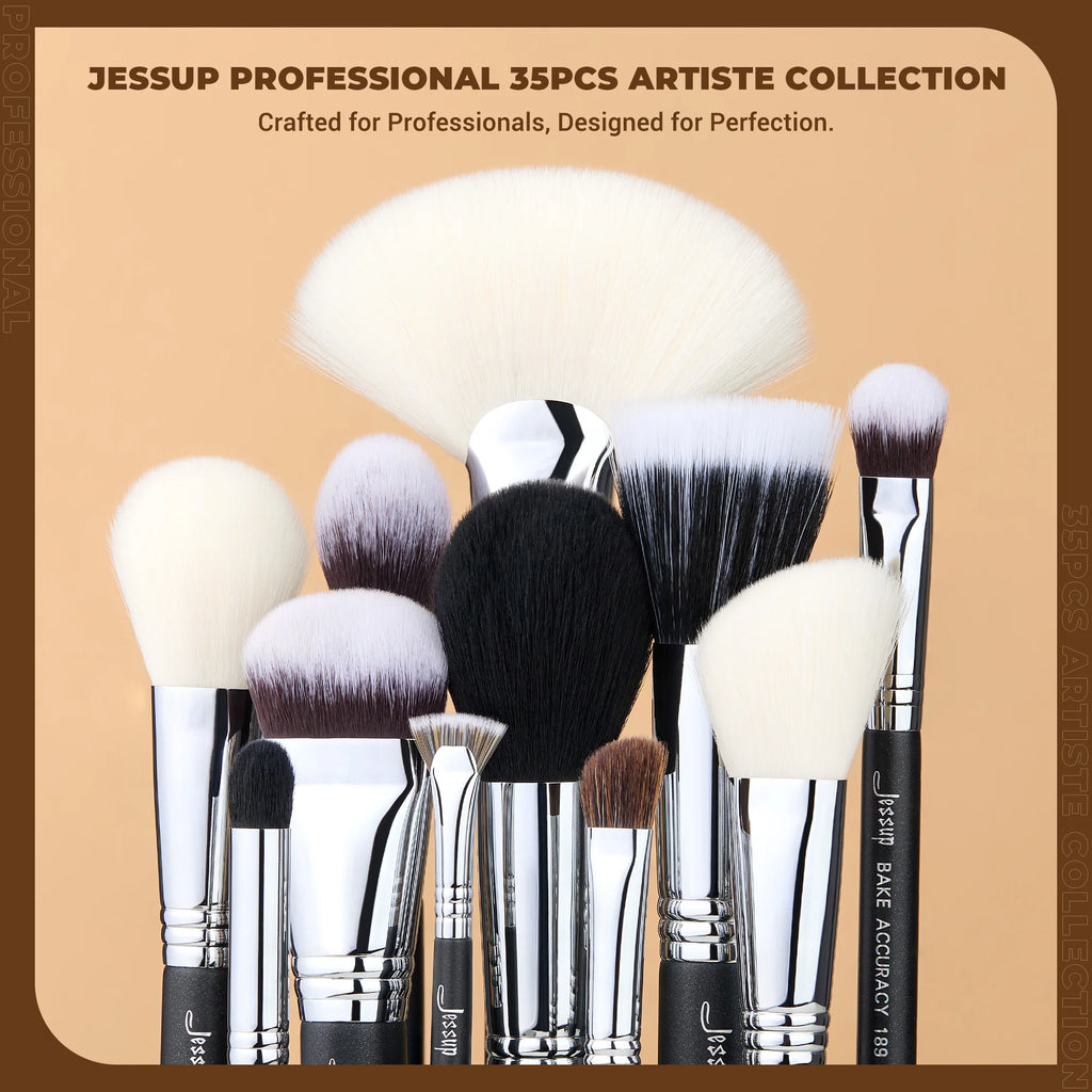 Jessup Professional Makeup Brushes Set 35pcs, Synthetic Foundation Contour Powder Eyeshadow Line Brow Lip Brush Eyebrow T342