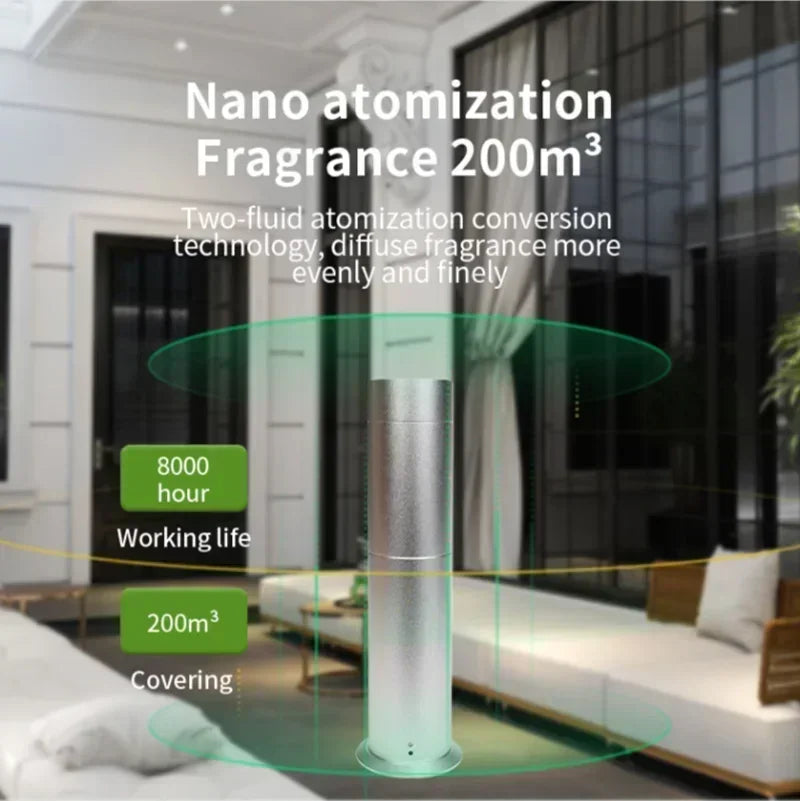 Aluminum Alloy Home Aroma Diffuser Room Fragrance Perfume Air Freshener Scent Diffuser Machine 200ML Essential Oil Capacity