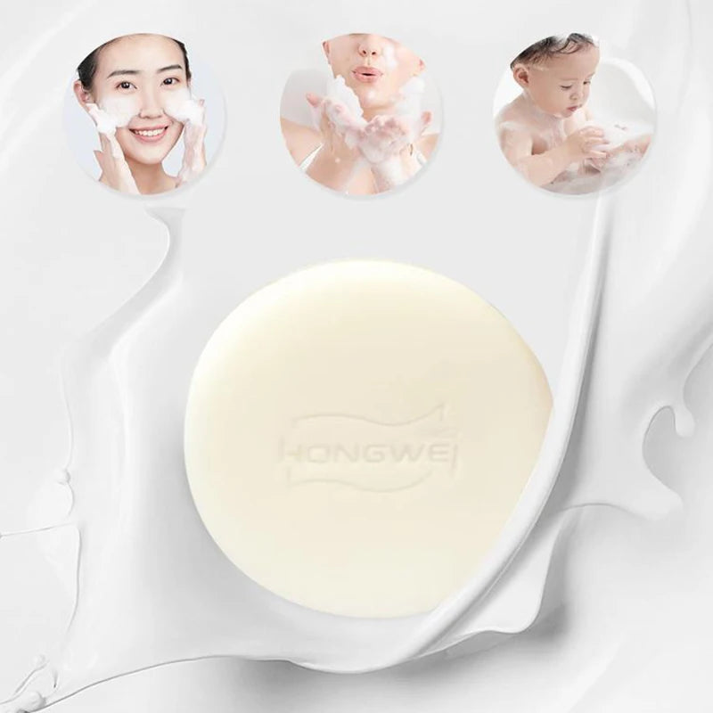 Handmade Lanolin Facial Soap Brighten Face Wash Soothing Facial Cleanser Moisturizing Oil Control Exfoliating Body Bathing Soap