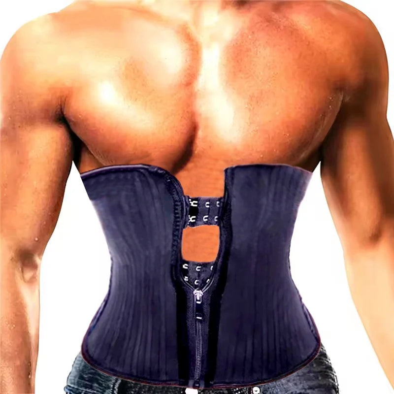 Fajas Colombian Body Shaper Girdles Men Modeling Strap Waist Trainer Fat Compression Belt Workout Shapewear Latex Cincher Corset