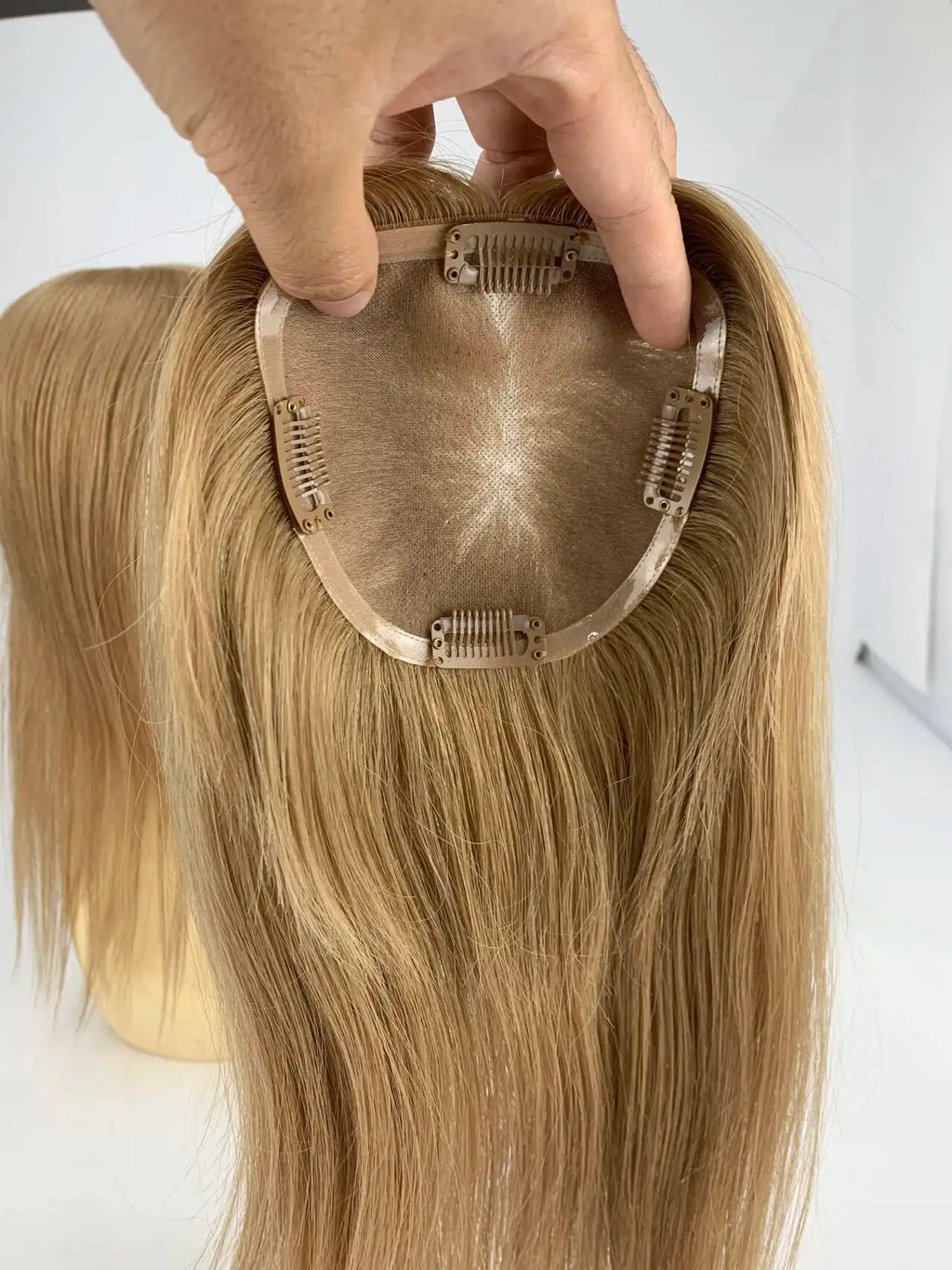 High-End Virgin Hair Topper | Monofilament Base | Dense Coverage | No Shedding | Custom Color & Size Options