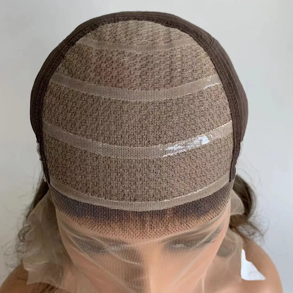 Ash Blonde Silk Top Silicone Cap Medical Gluless Wig Replacement European Human Hair For Alopecia Or Cancer