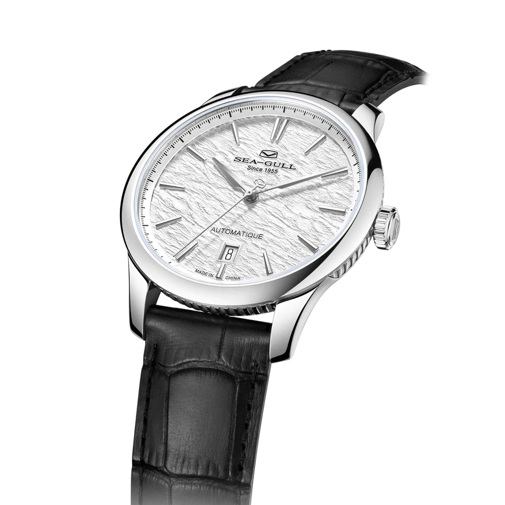 Seagull Extraordinary Series Snowflake Wave Dial Men's Automatic Mechanical Watch Calendar Fashion Luxury Wristwatch 40mm 1133A