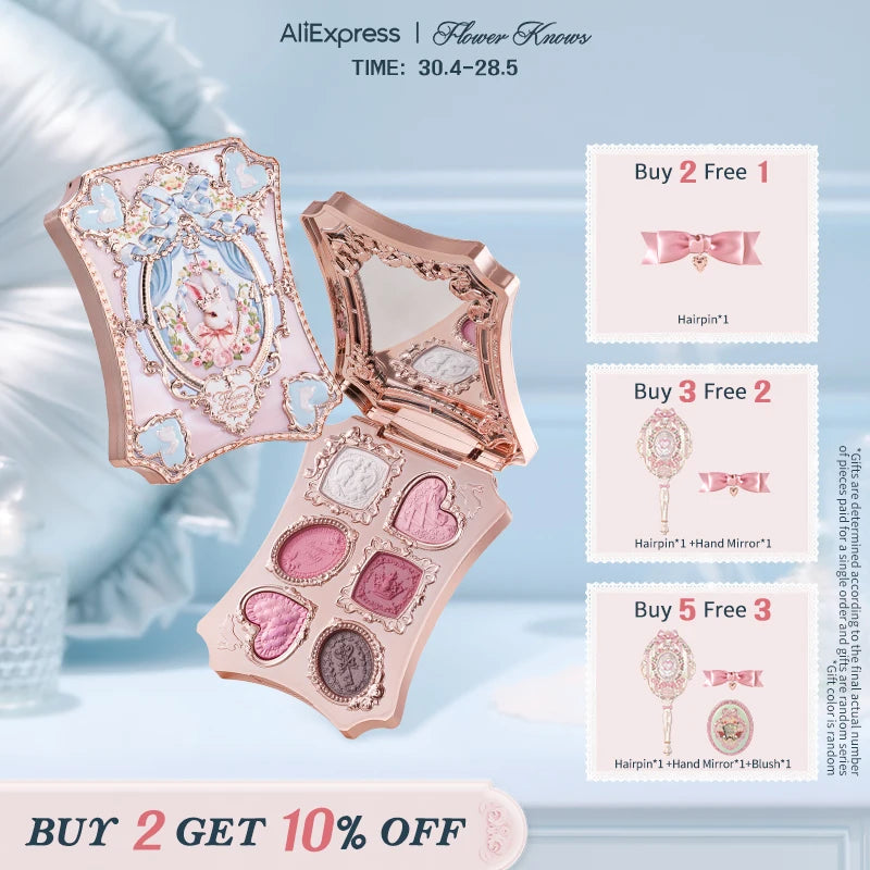 [NEW]Flower Knows Bunny Garden Collection 6-Color Makeup Palette