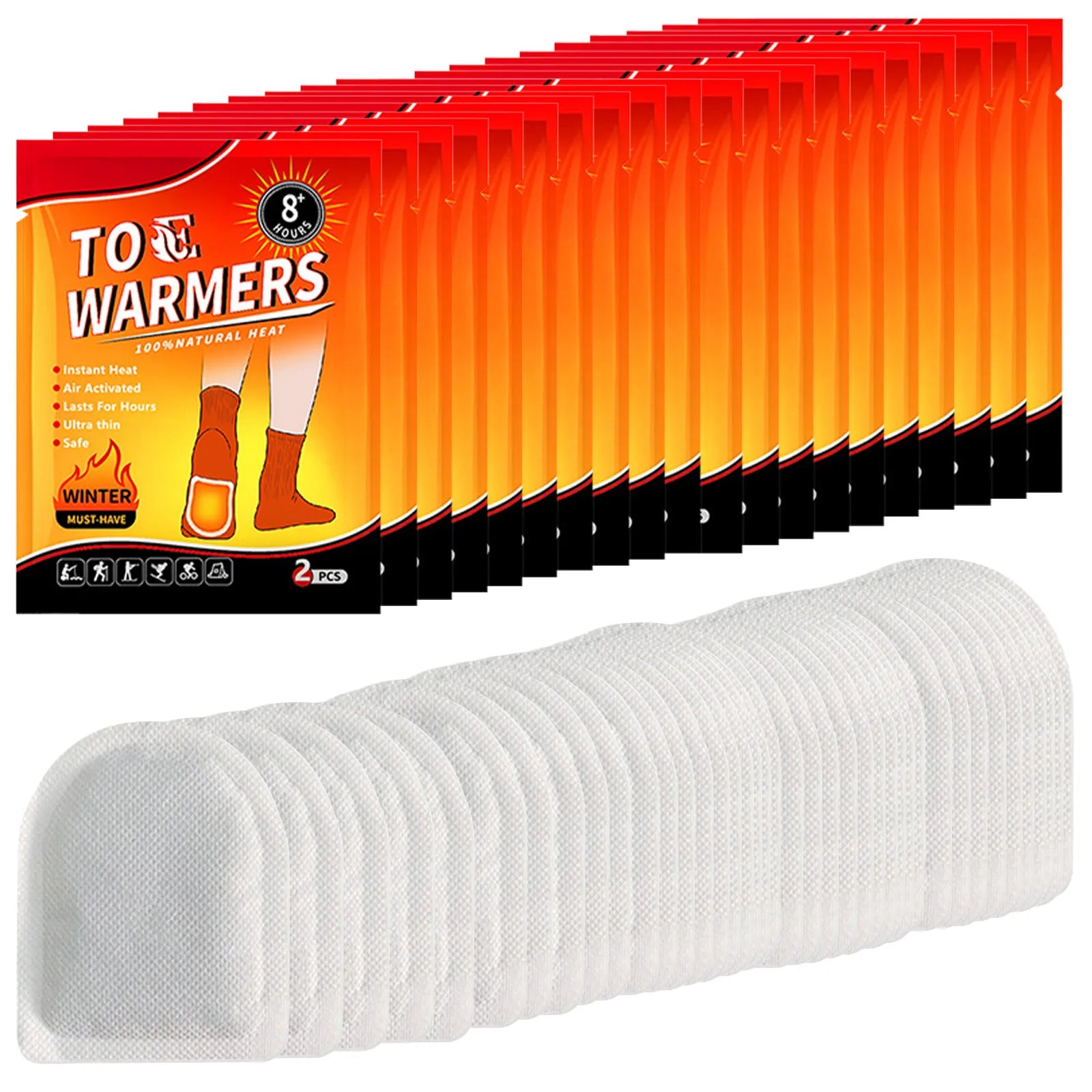 20 Pair Toe Warmers Up To 8 Hours of Heat Foot Warmers Easily Apply with Adhesive Disposable Feet Warmers for Cold Weather