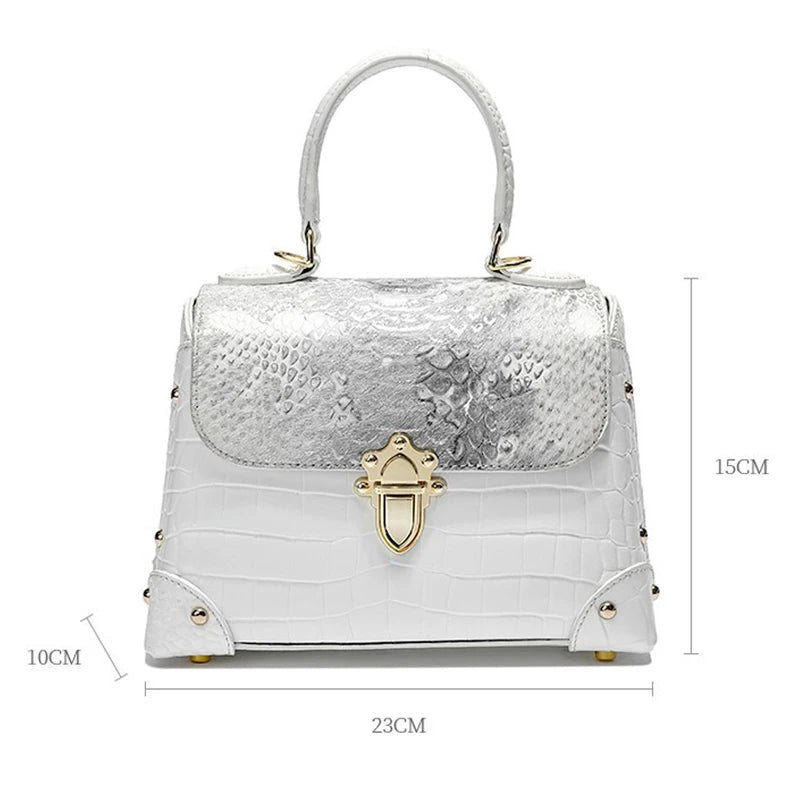 Women's handbag Women Genuine Leather Bag Crocodile skin Women's bags luxury designer handbag Women Leather Handbag Brand women