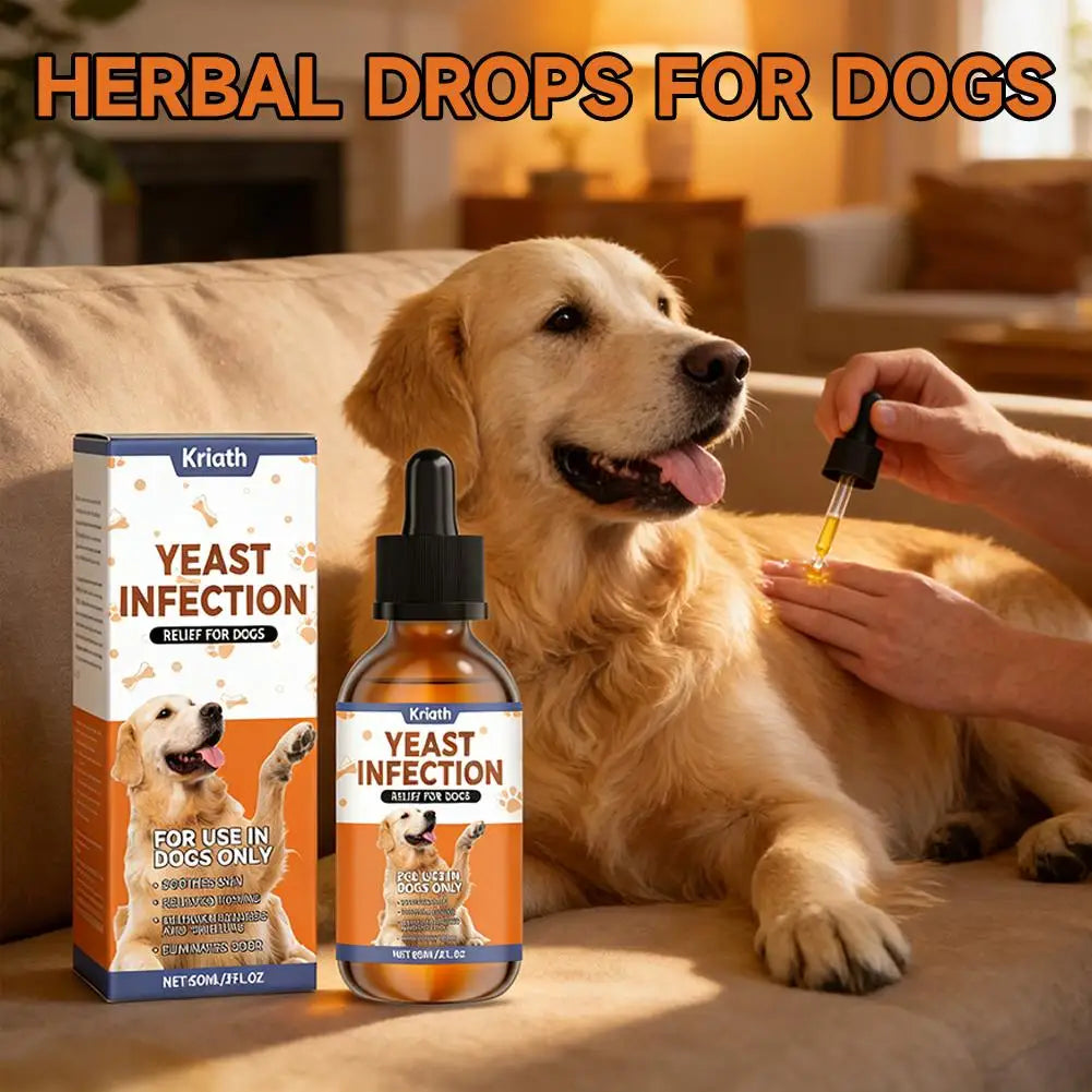 Dog Yeast Infection Treatment Drops Chicken Flavor Herbal Skin Care Relieve Itching Redness Swelling Odor Eliminator For Dogs