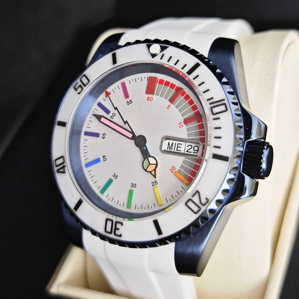 Custom Logo  NH Automatic Mechanical 36a Movement full Watch 904L stainless steel sapphire glass dual calendar
