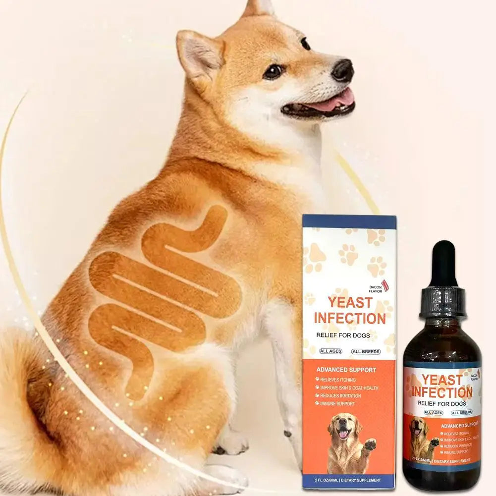 6ml Pet Yeast Infection Drops for Dogs & Cats Natural Herbal Supplement Support Gut Health & Immune System Easy to Administer