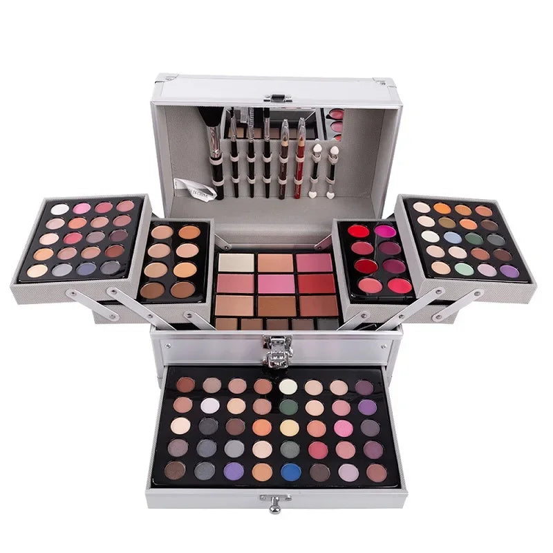 Complete Makeup Kit for Women All in One Set with Face Powder Eyeshadow Palette Lipstick Makeup Brushes