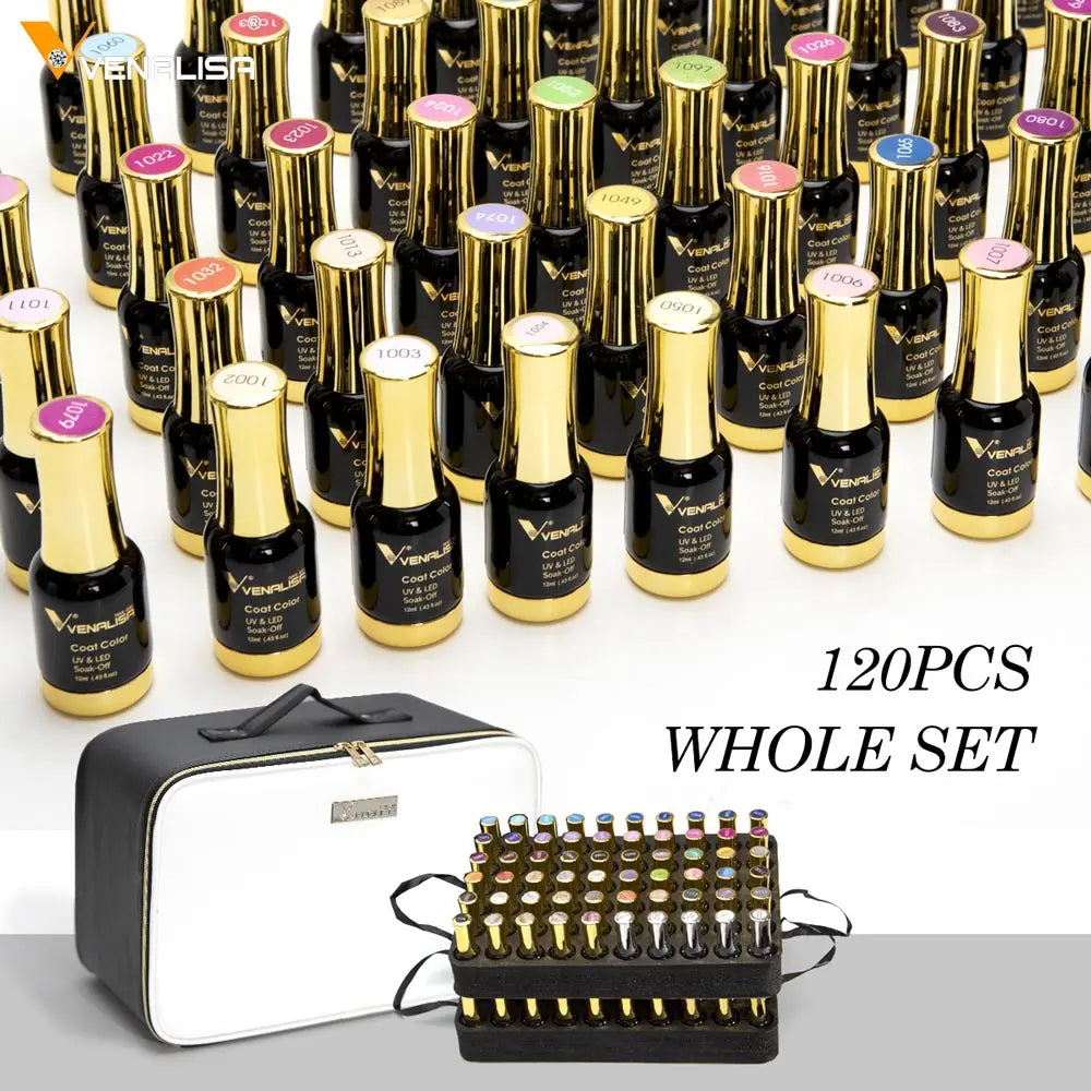 120pcs*12ml VENALISA Gel Varnish Whole Set Nail Salon Used Gel Polish Kits Luxury Color Palette Shining Glitter Starry Soak Off