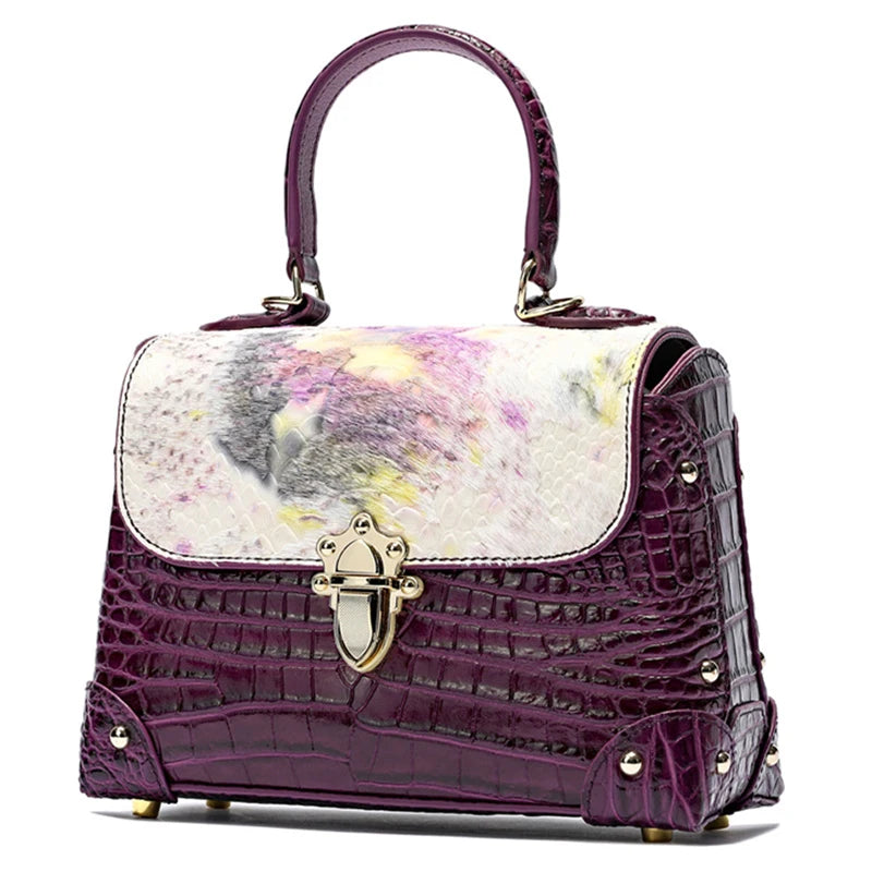 Women's handbag Women Genuine Leather Bag Crocodile skin Women's bags luxury designer handbag Women Leather Handbag Brand women