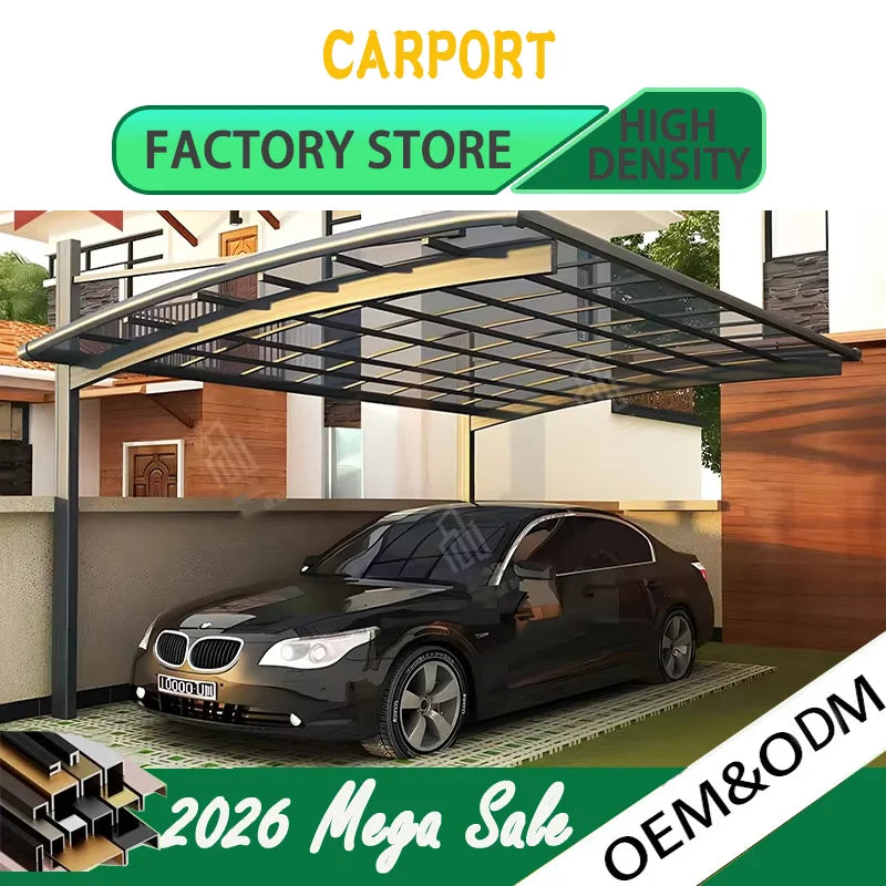 Alloy Parking Custom Villa Car Awning Canopy  Outdoor Car Carport Metal Garage Exterior Sunshade for Aluminium Custom Cars Shed