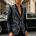 Brilliant Wedding Suit For Men Beaded Stones Groom Prom Blazer Customized Single Breasted Jacket Pants 2 Piece Terno Masculinos