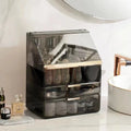 High appearance makeup case cross-border dustproof large capacity multi-layer semi transparent makeup light luxury storage