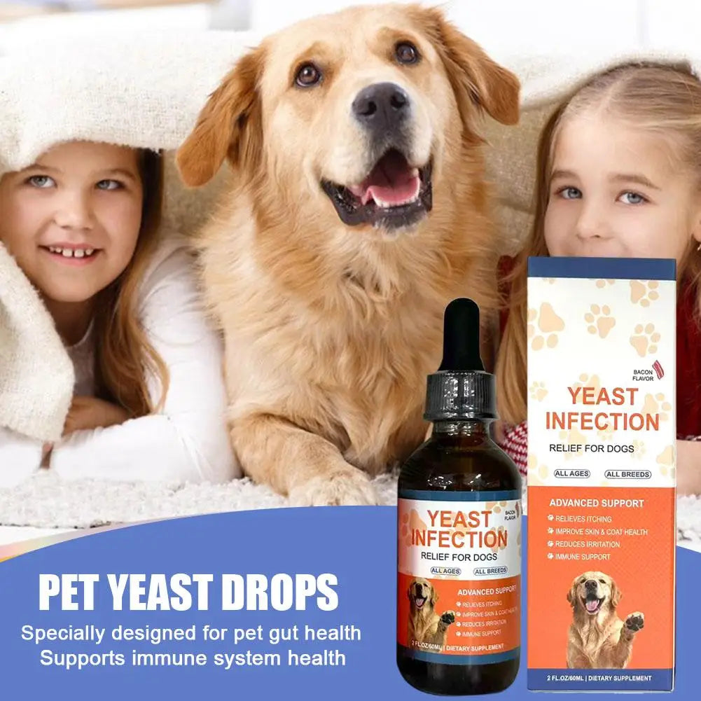 6ml Pet Yeast Infection Drops for Dogs & Cats Natural Herbal Supplement Support Gut Health & Immune System Easy to Administer