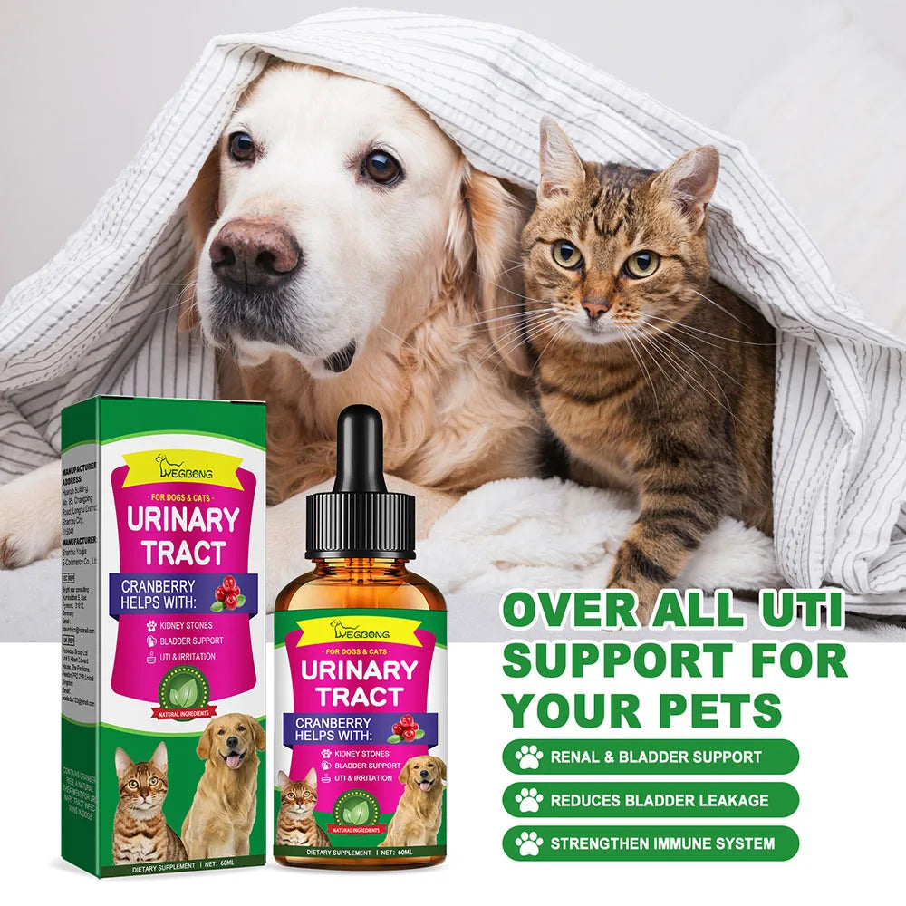 60ml Pets Care Drops Relief Pet Bladder Discomfort Liquid Prevent Kidney Failure Pet Liquid Bladder Leakage Treatments For Dog