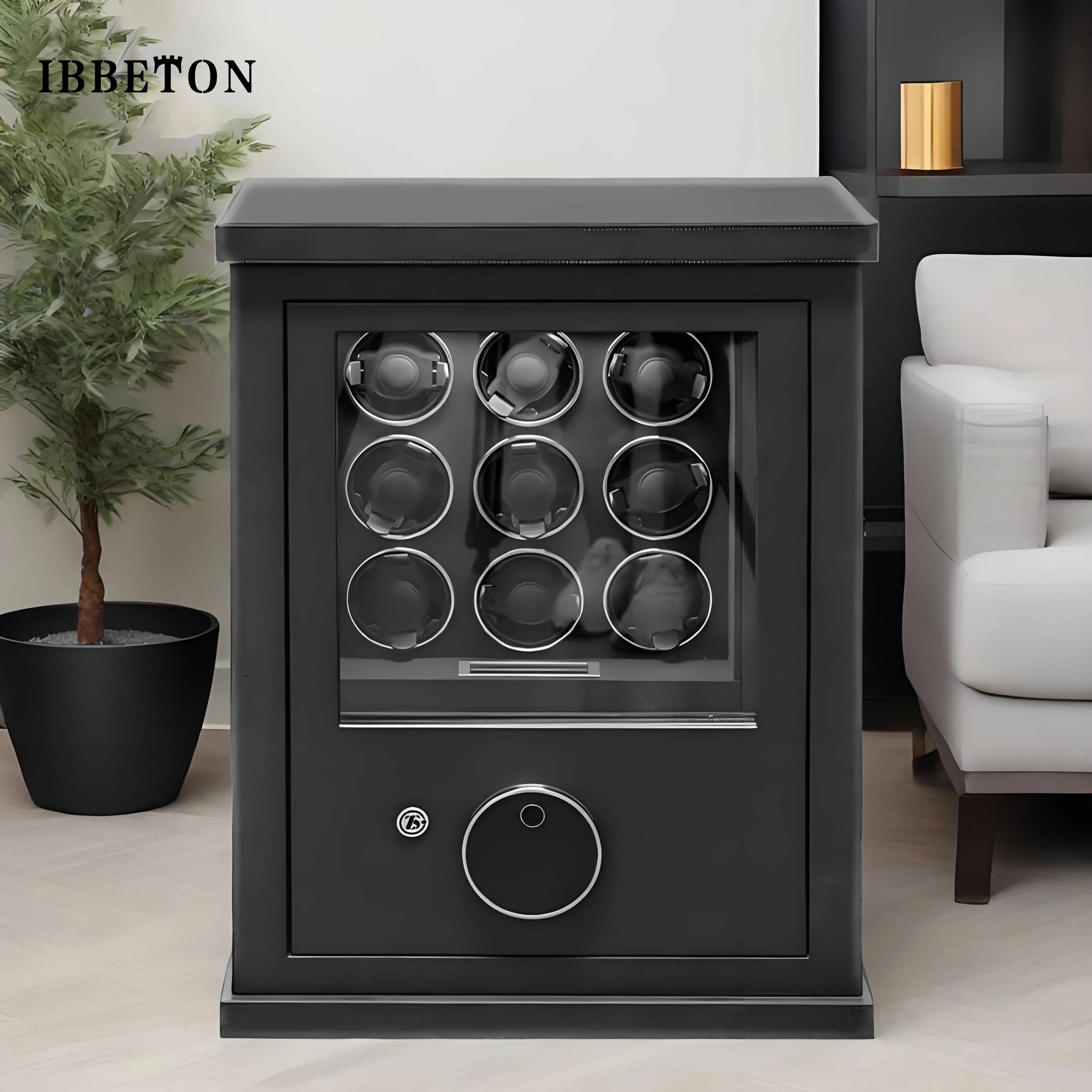 IBBETON Watch Winder Explosion proof glass watch box, safe, mechanical watch safe, watch changer, anti-theft storage cabinet