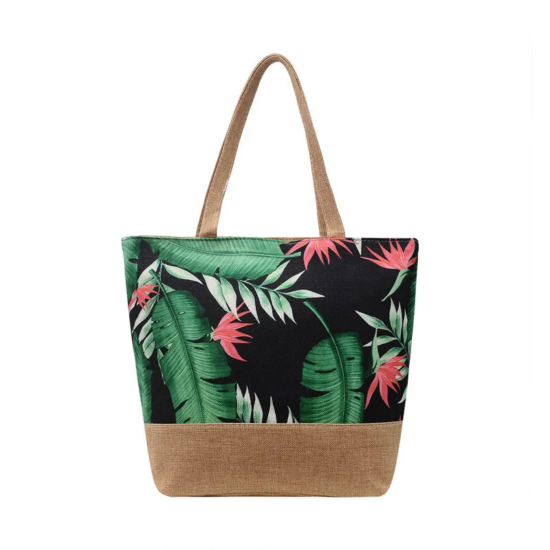 50Pcs/Lot Fashion Canvas Bag Simple Women's Shoulder Tote Pouch large Capacity Women's Portable Shopping Bag Wholesale