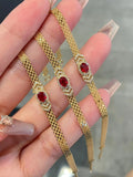 18K gold natural ruby Diamond bracelet Tank Woven chain Fashion Valentine gift Pigeon red Ruby bracelet wholesale
