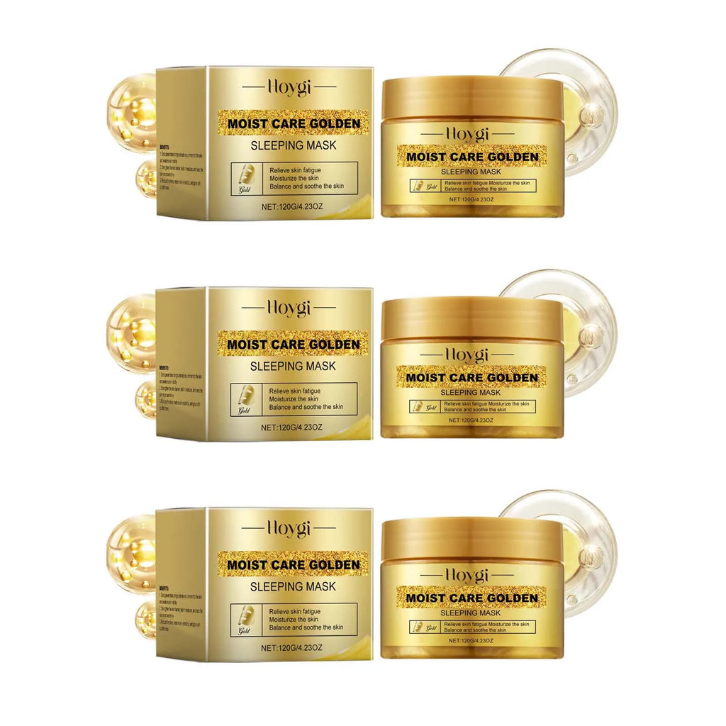 Gold Sleeping Masks Moisturizing Shrinkage Pore Lift Firm Fade Fine Lines Niacinamide Brightening Facial Skin Facial Masks