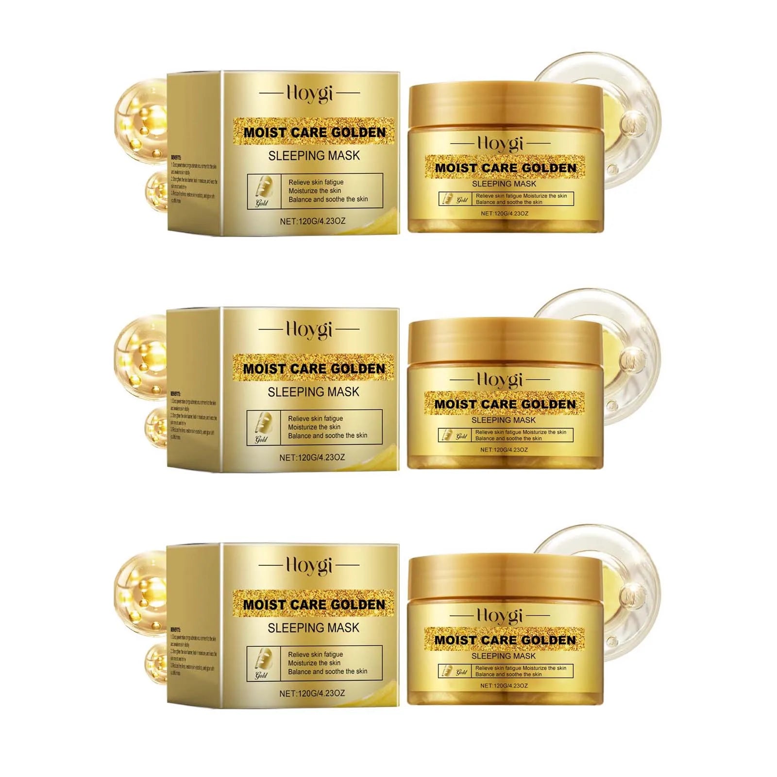 Gold Sleeping Masks Moisturizing Shrinkage Pore Lift Firm Fade Fine Lines Niacinamide Brightening Facial Skin Facial Masks