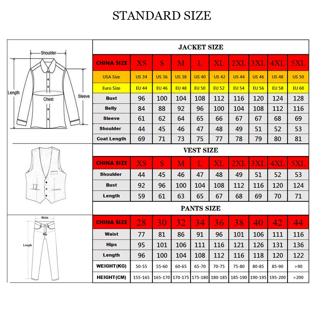 Brilliant Beaded Crystals Men Suits Attire Long Customized Single Breasted Jacket Vest Pants 3 Piece Set Groom Wedding Tuxedos