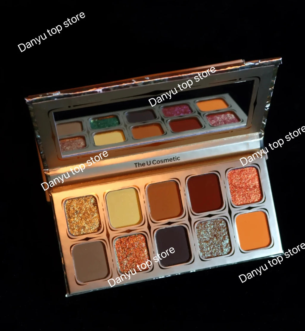 The U Cosmetic Dusk Sands 10 Colors Eyeshadow Matte Pearlescent Chameleon Rose Gold Eyeshadow Palette Long Lasting Makeup