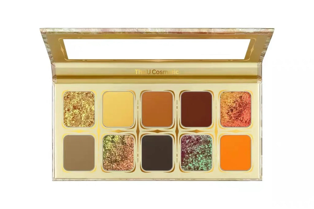 The U Cosmetic Dusk Sands 10 Colors Eyeshadow Matte Pearlescent Chameleon Rose Gold Eyeshadow Palette Long Lasting Makeup
