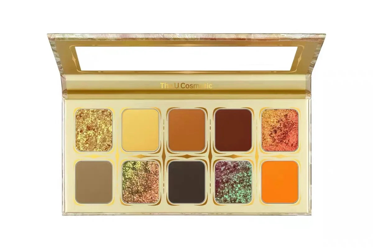 The U Cosmetic Dusk Sands 10 Colors Eyeshadow Matte Pearlescent Chameleon Rose Gold Eyeshadow Palette Long Lasting Makeup