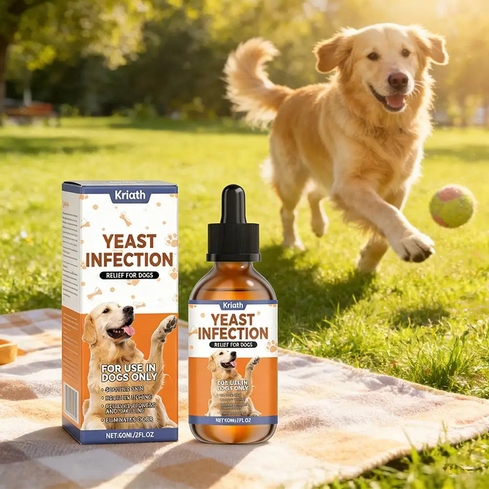 Dog Yeast Infection Treatment Drops Chicken Flavor Herbal Skin Care Relieve Itching Redness Swelling Odor Eliminator For Dogs