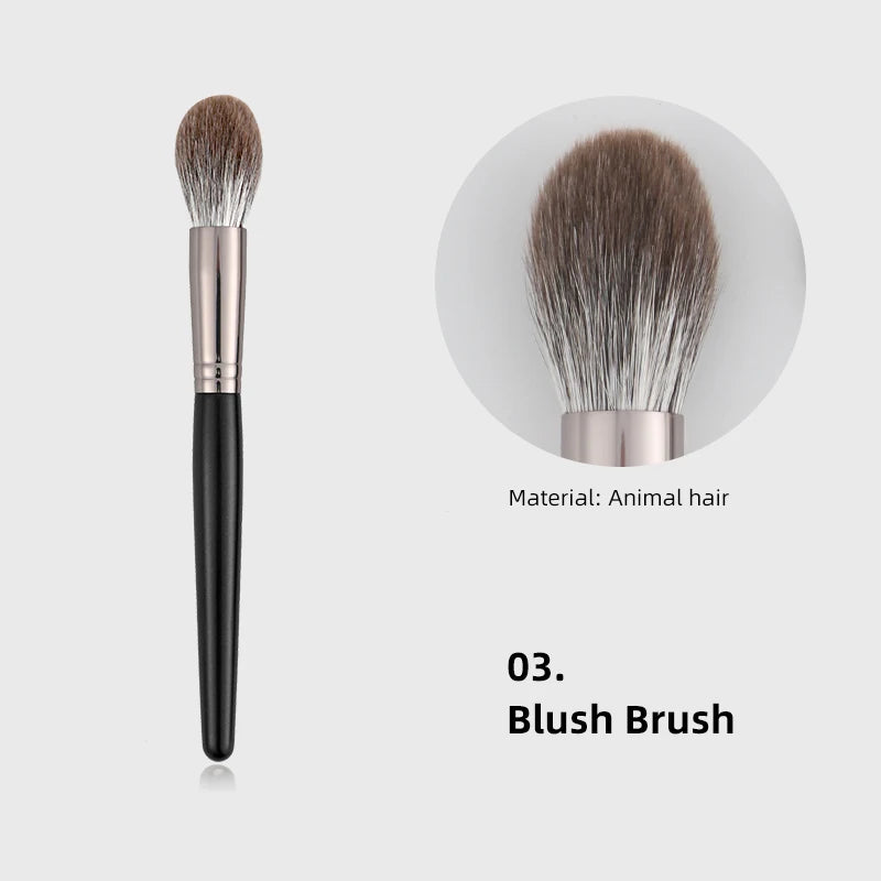 10pcs Makeup Brush Set - Premium Fox Hair Powder/Blush/Concealer Brushes,Anti-Aging Cosmetic Tools with Ergonomic Handles