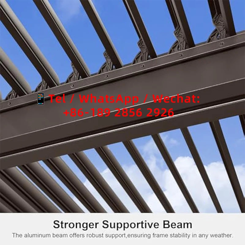 Aluminum bioclimate Pergola  customized size aluminum alloy rain protection  With Motorized manual Screen Set Louvered shutter