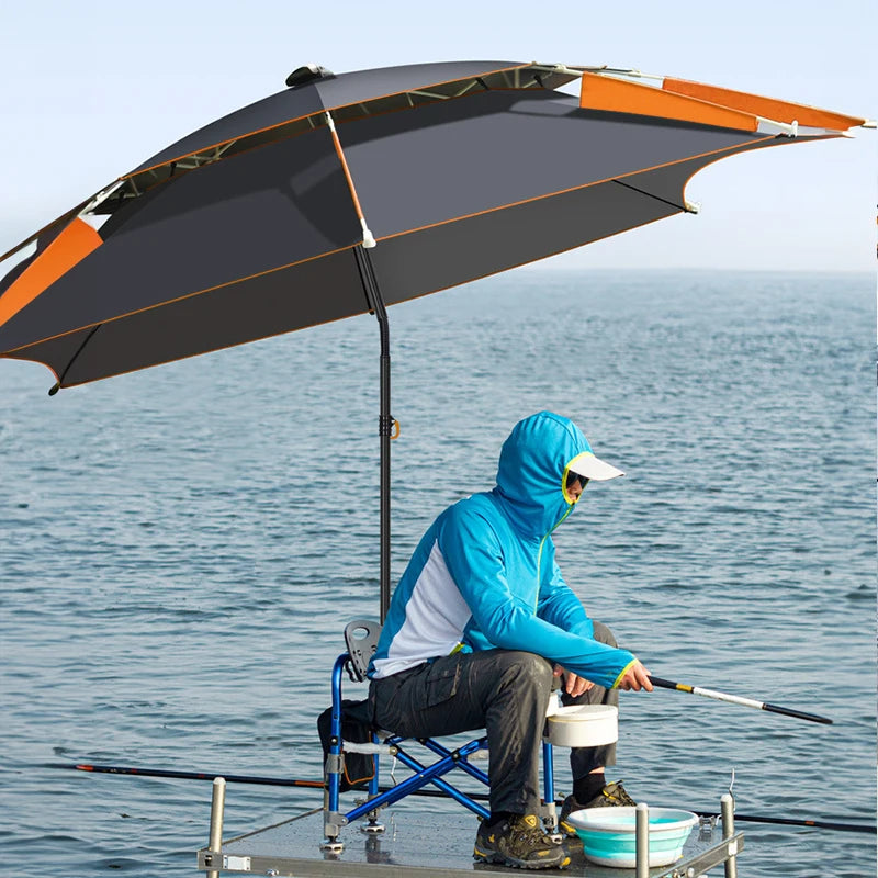 Outdoor Fishing Sunshade Umbrella 360 Degree Adjustable Clamp Beach Umbrella Anti UV Sun Parasol Fishing Waterproof Canopy