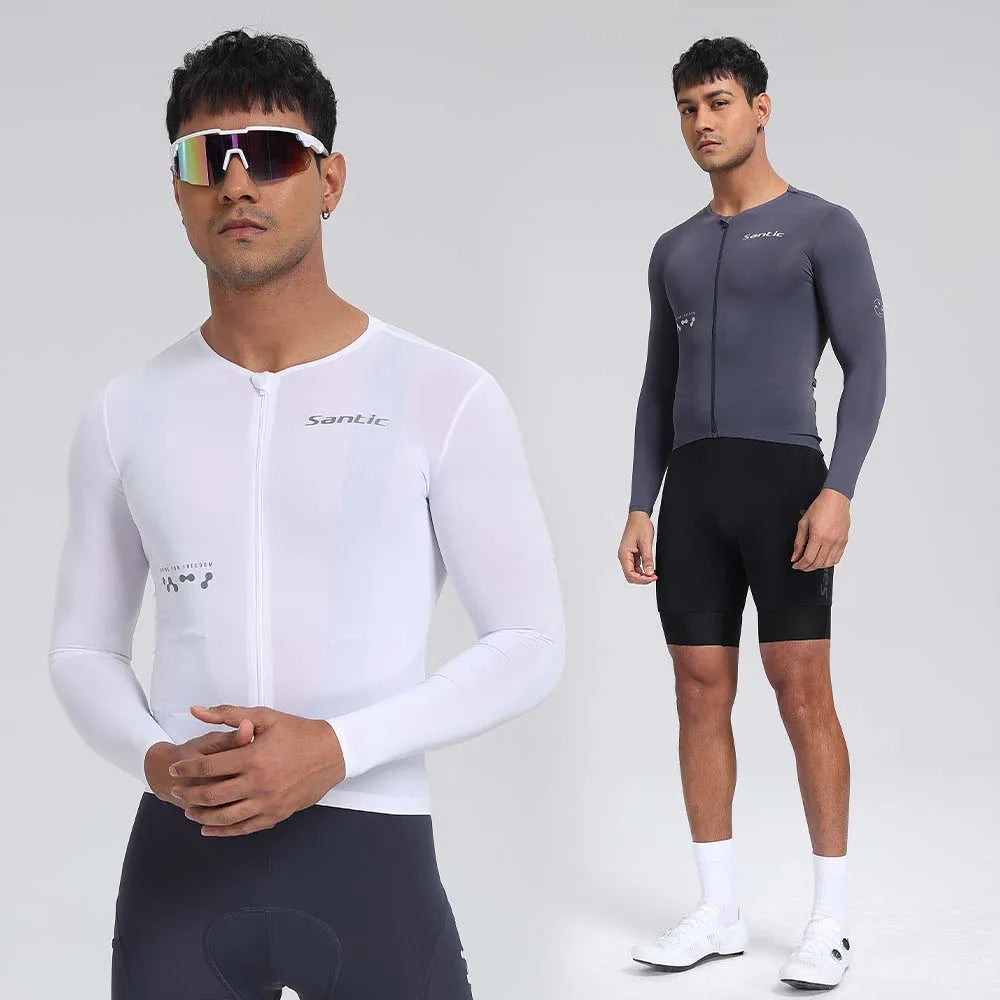 Santic Summer Men's Cycling Jerseys Breathable Long Sleeve Bike Jerseys Sunscreen  Professional Cycling Jerseys TM25C01182