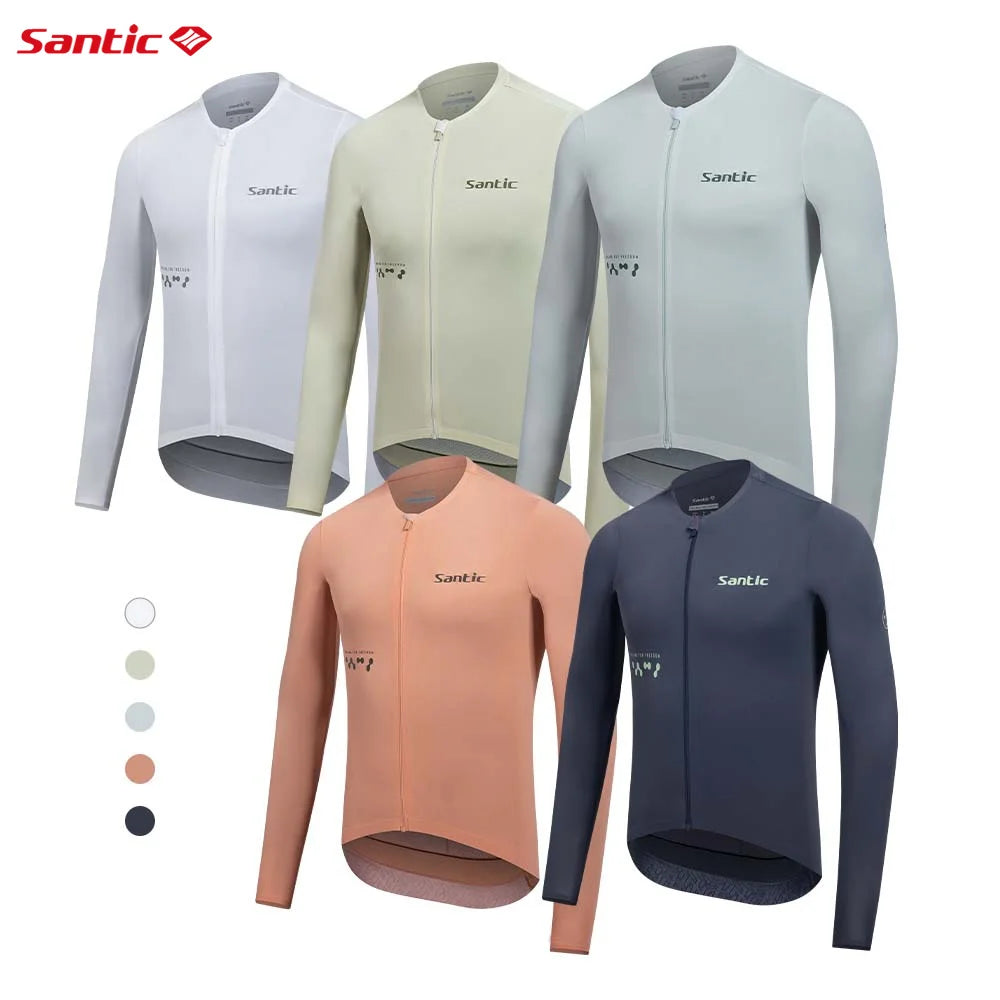 Santic Summer Men's Cycling Jerseys Breathable Long Sleeve Bike Jerseys Sunscreen  Professional Cycling Jerseys TM25C01182
